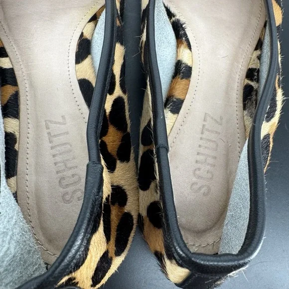 SCHUTZ Arissa Brown and Black Leopard Print Flats Size 6.5B 23 - Picture 5 of 6